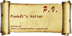 Puskás Valter névjegykártya
