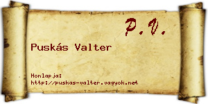 Puskás Valter névjegykártya